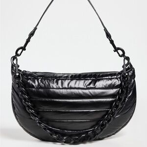 Brand new Think Royln Black Quilted Shoulder Bag,Dress it up or down w/ 2 straps
